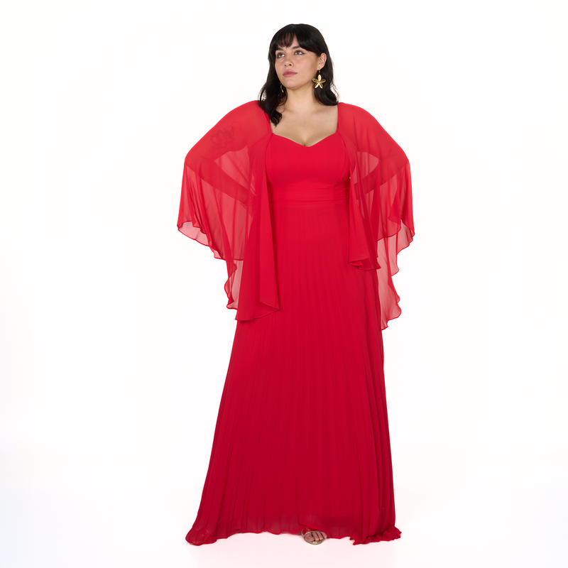 Emma Clara - Vestido de Fiesta con Capa desmontable Estela Rojo