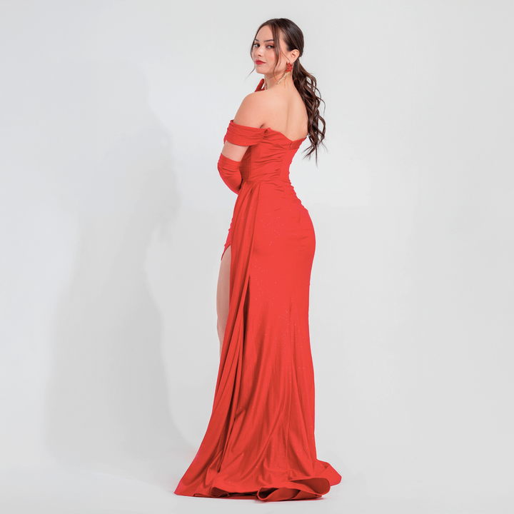 Emma Clara - Vestido De Fiesta Glitter Hombros Descubiertos Alberta