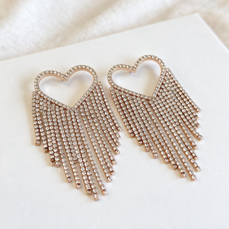 Emma Clara - Aros de Fiesta Corazón Strass Dorado