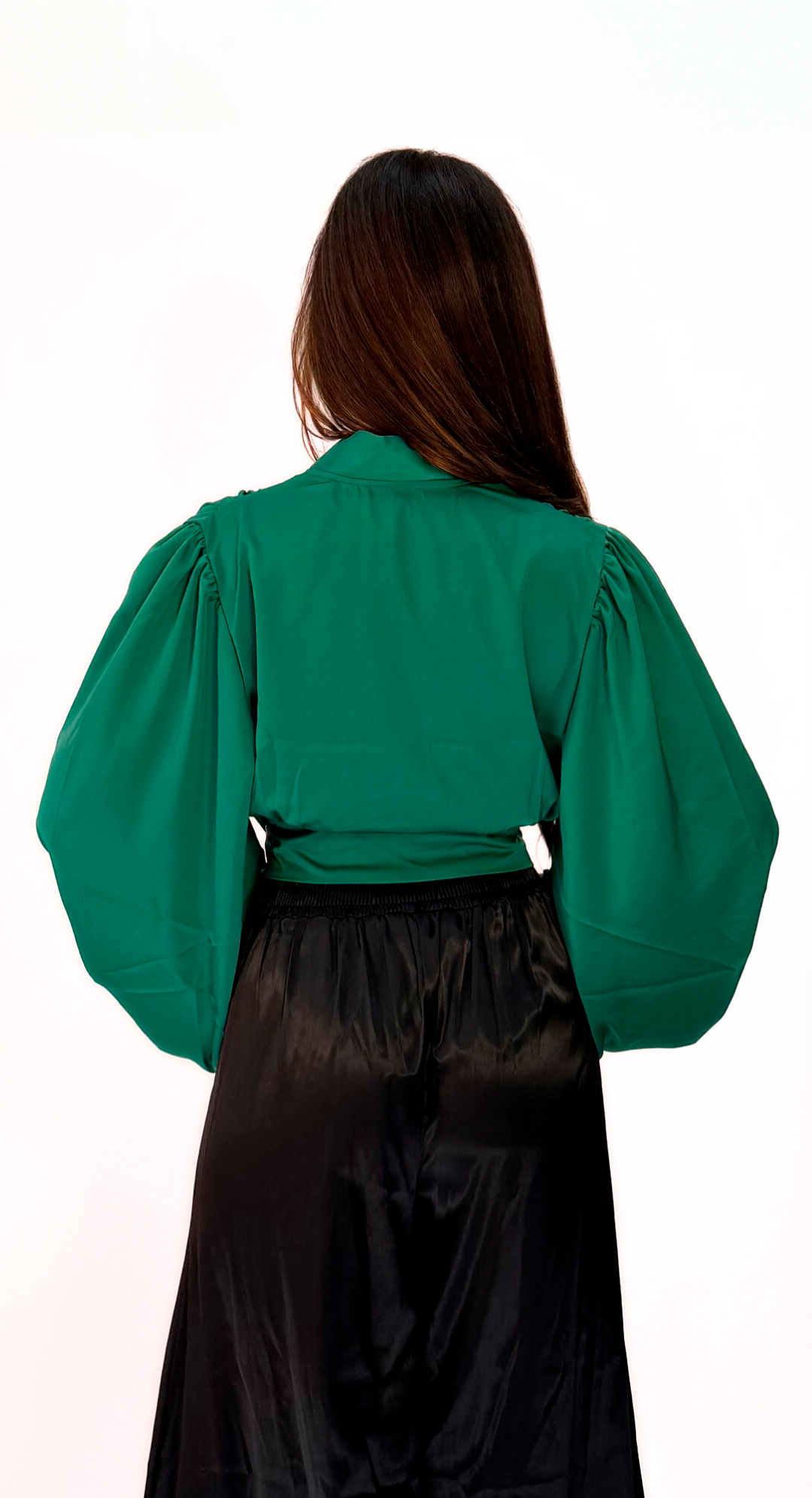 Emma Clara - Blusa Manga larga estilo Bombacha Verde Esmeralda