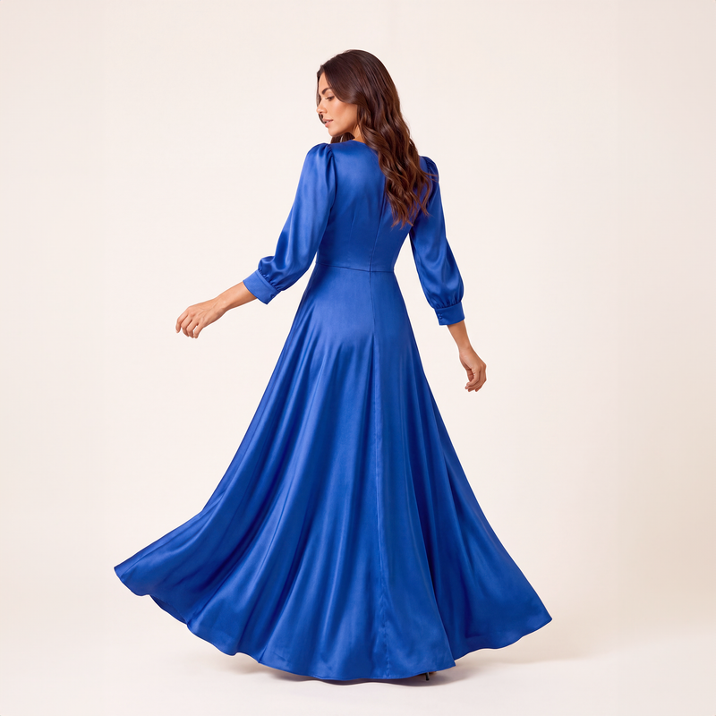 Emma Clara - Vestido de Fiesta Casual Tipo A July Azul Royal