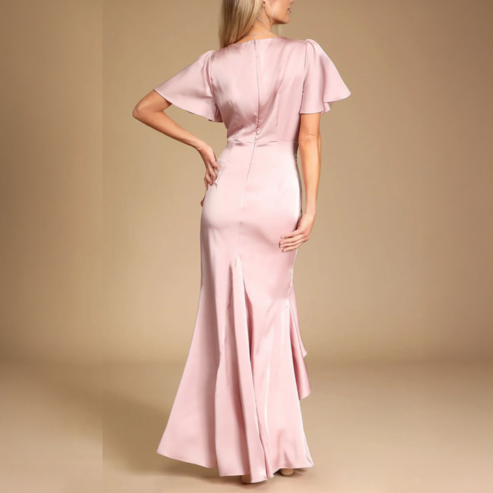 Emma Clara - Vestido de Fiesta Escote en V EC0259 Rosa