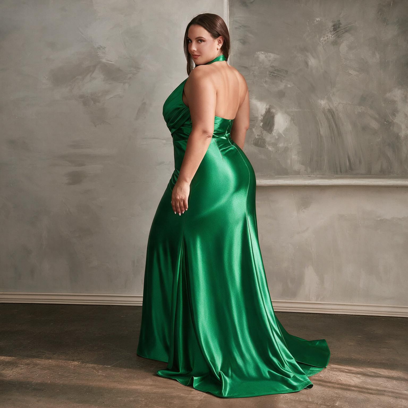 Emma Clara - Vestido de Fiesta Talla Grande Roberta Verde Esmeralda