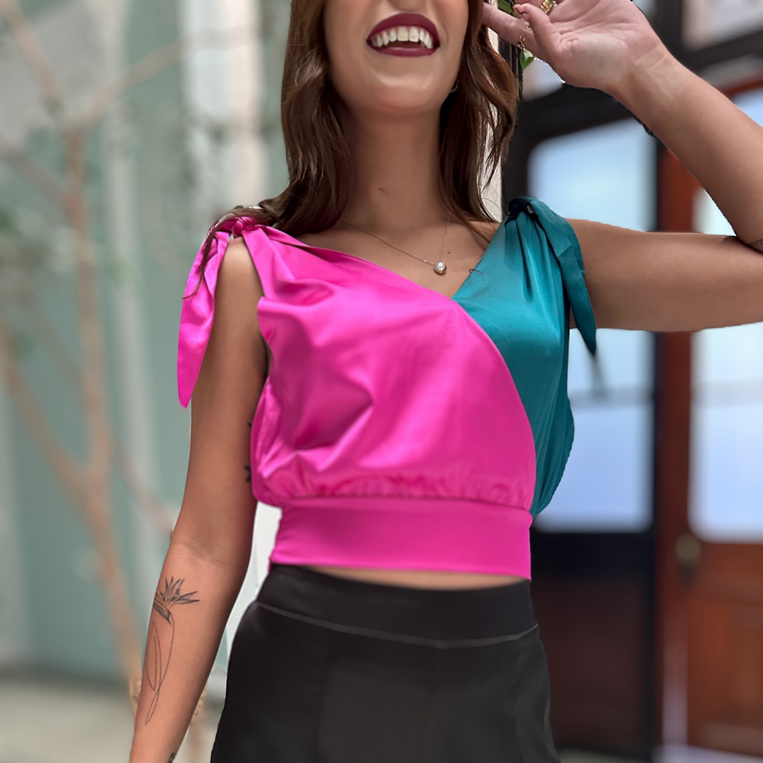 Emma Clara - Top Bicolor Edith Fucsia