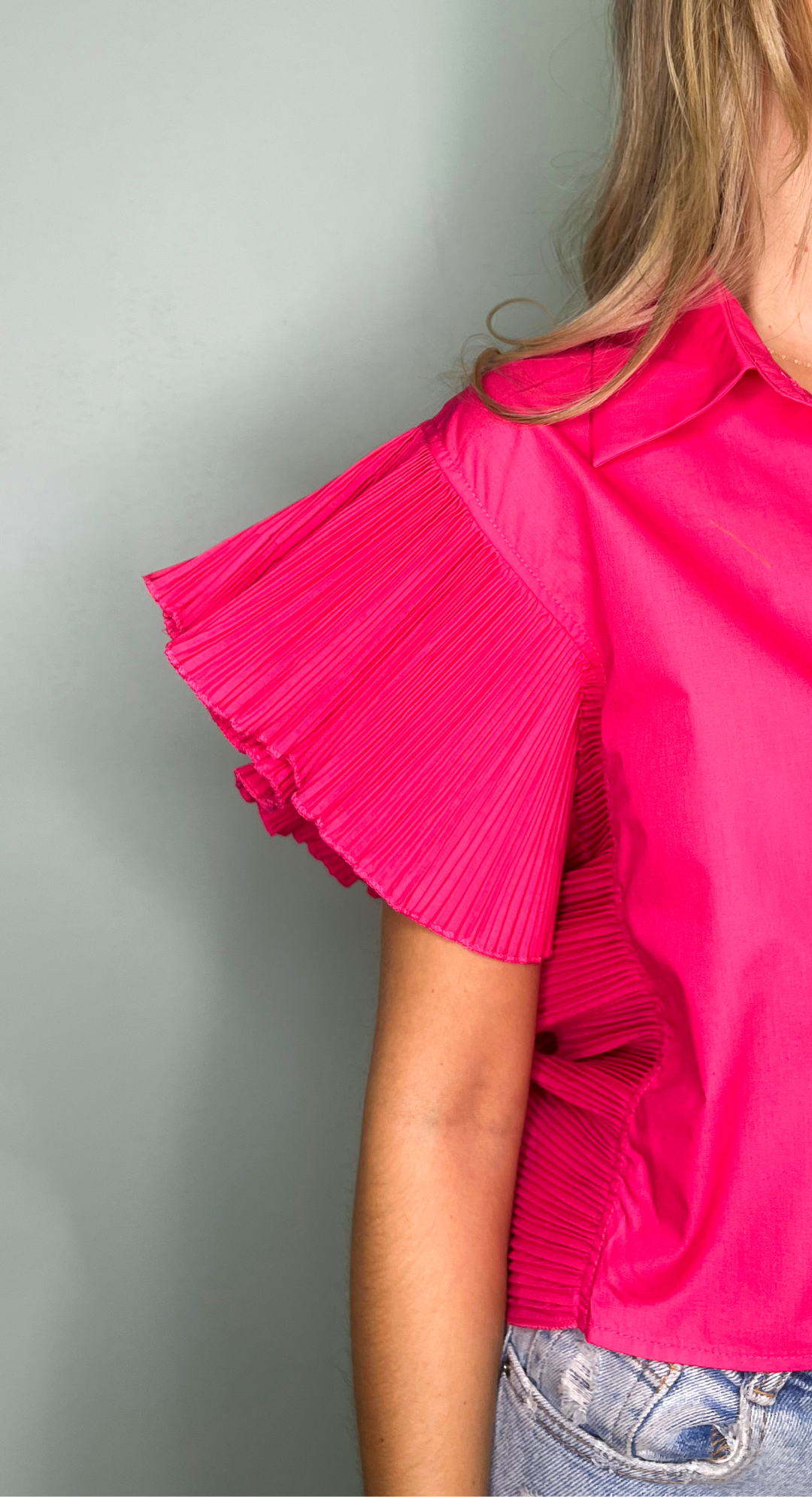 EMMA CLARA - BLUSA ELEGANTE ACABADO DRAPEADO FUCSIA