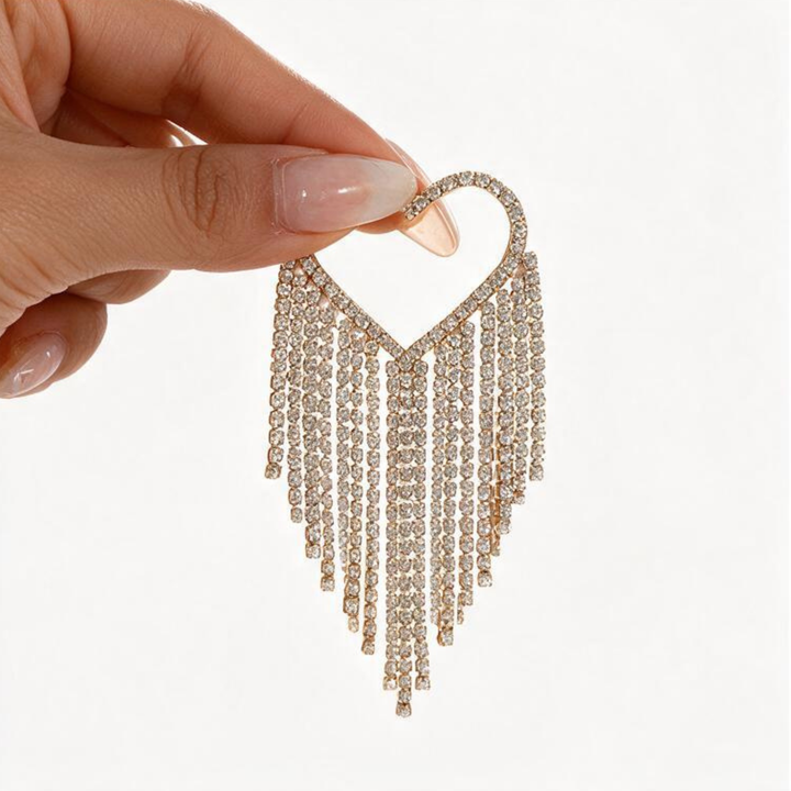 Emma Clara - Aros de Fiesta Corazón Strass Dorado