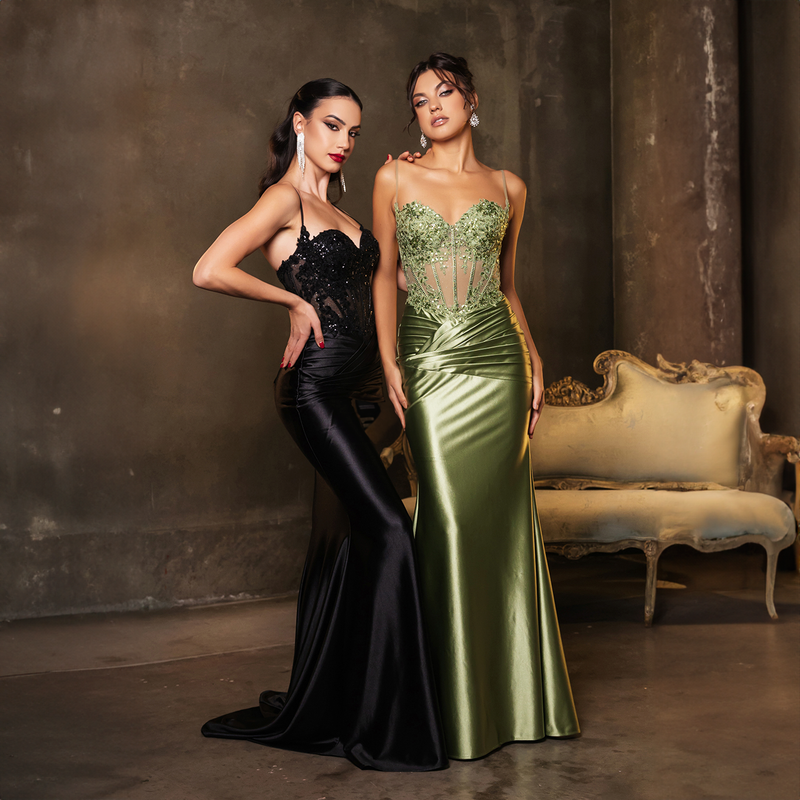 Emma Clara - Vestido De Fiesta Corset Olivia Negro