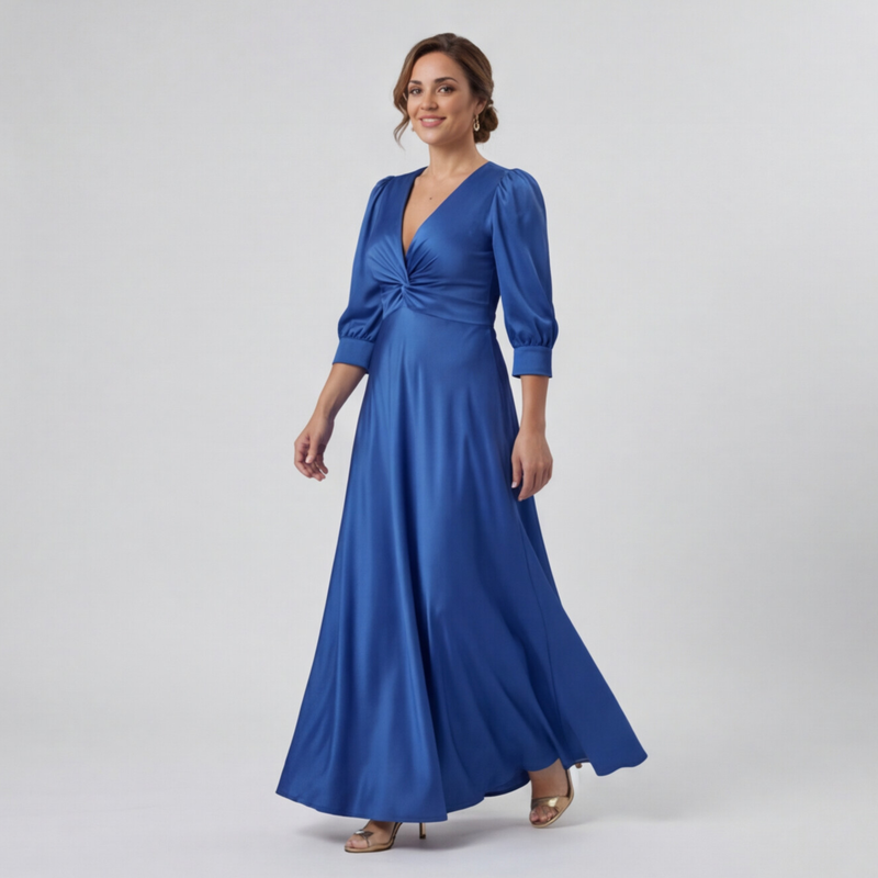 Emma Clara - Vestido de Fiesta Casual Tipo A July Azul Royal