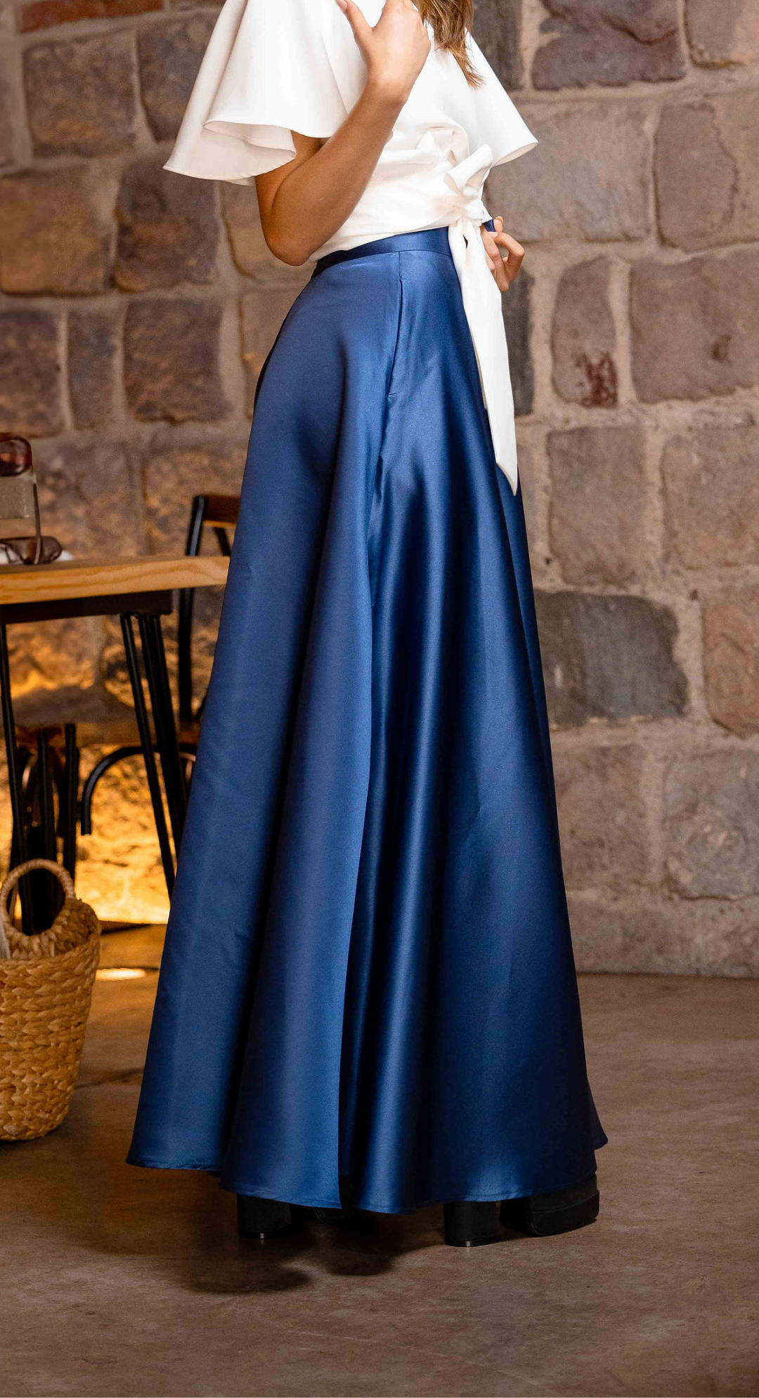 EMMA CLARA - MAXI FALDA AZUL NAVY