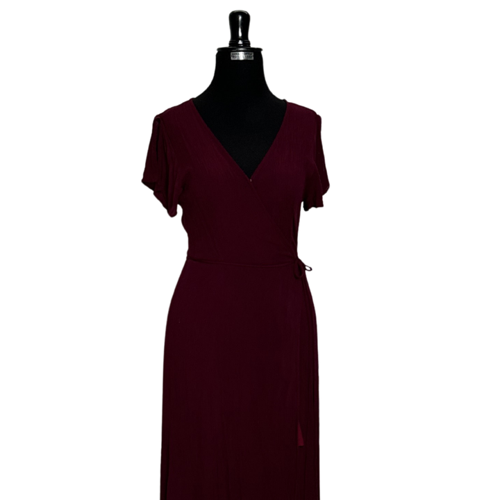 Emma Clara - Vestido Envolvente EC0257 Borgoña