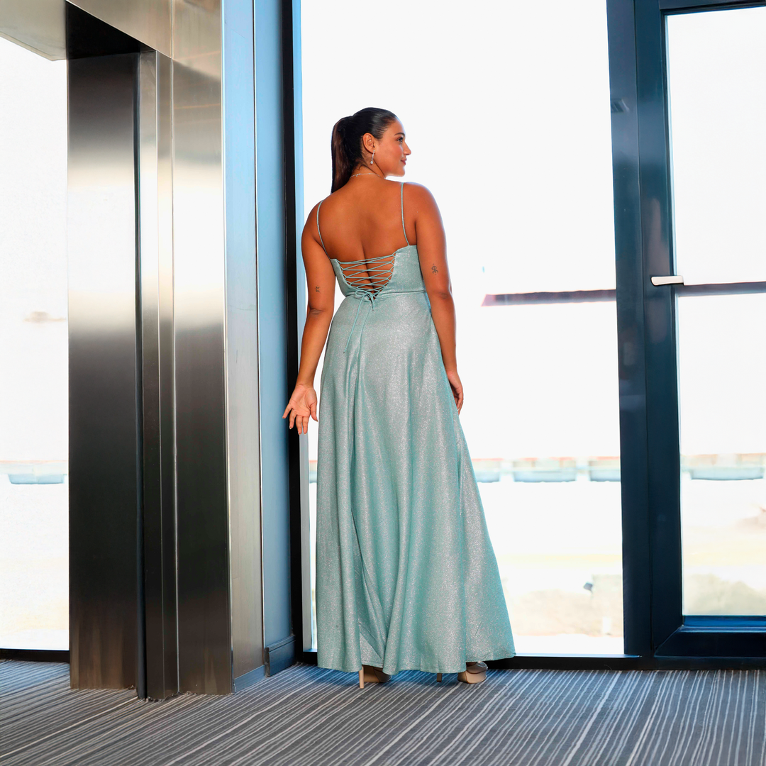 Emma Clara - Vestido Tipo A Lía Verde Aqua