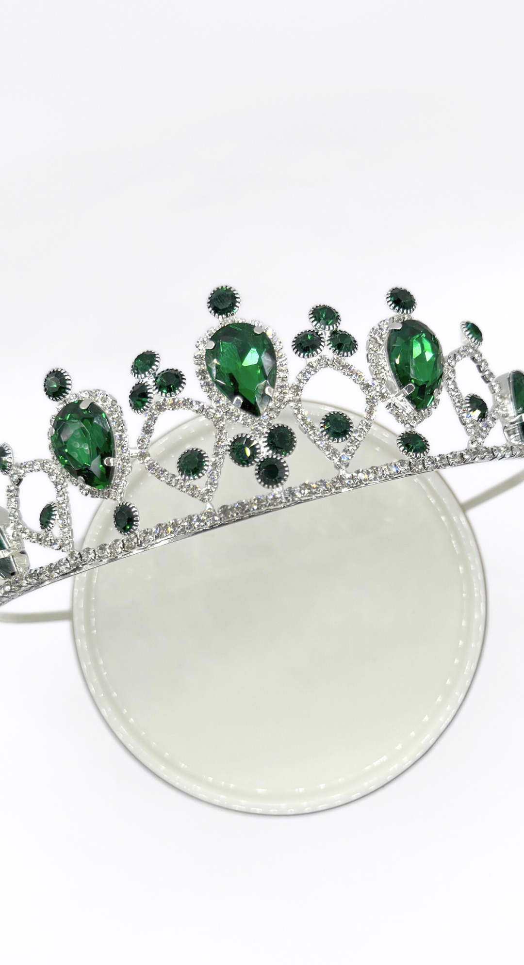EMMA CLARA - CORONA ELEGANTE DE FIESTA Y NOVIA VERDE ESMERALDA