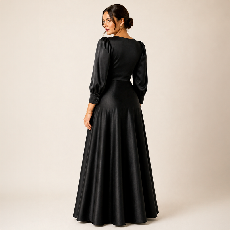 Emma Clara - Vestido de Fiesta Casual Tipo A July Negro