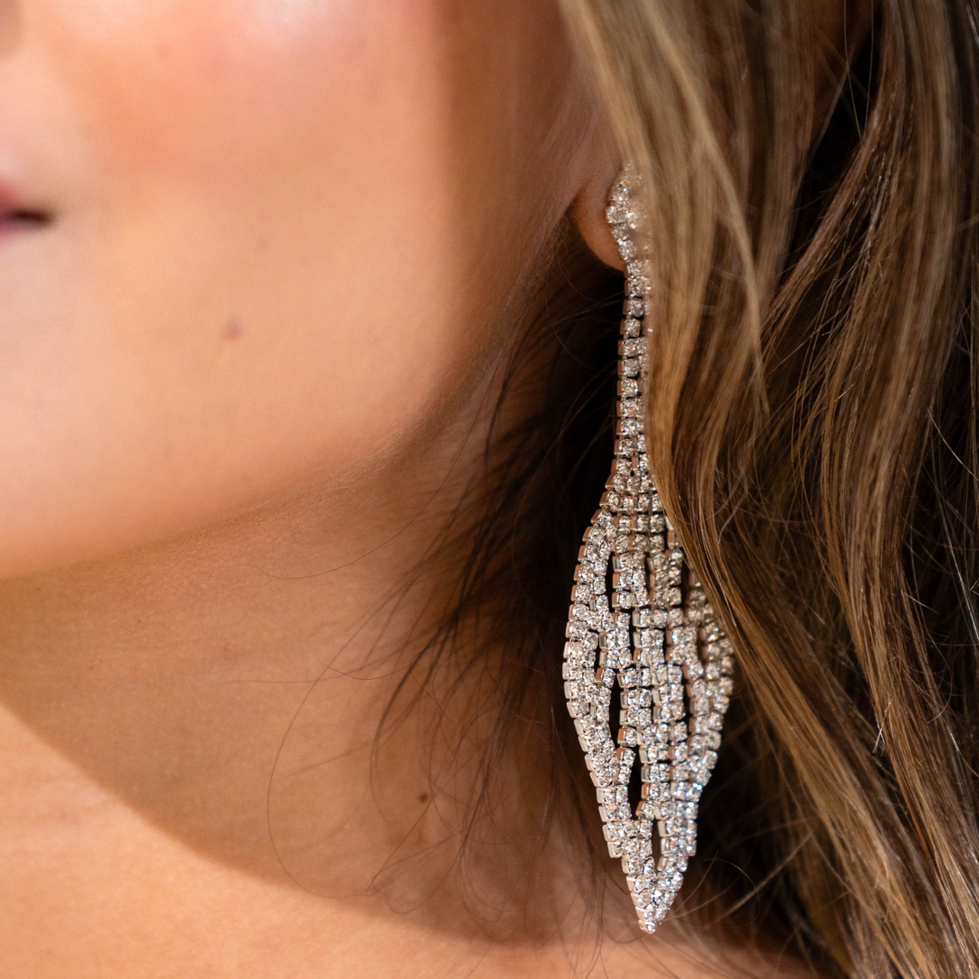 Emma Clara - Aros de Fiesta Diseño Strass Plateado