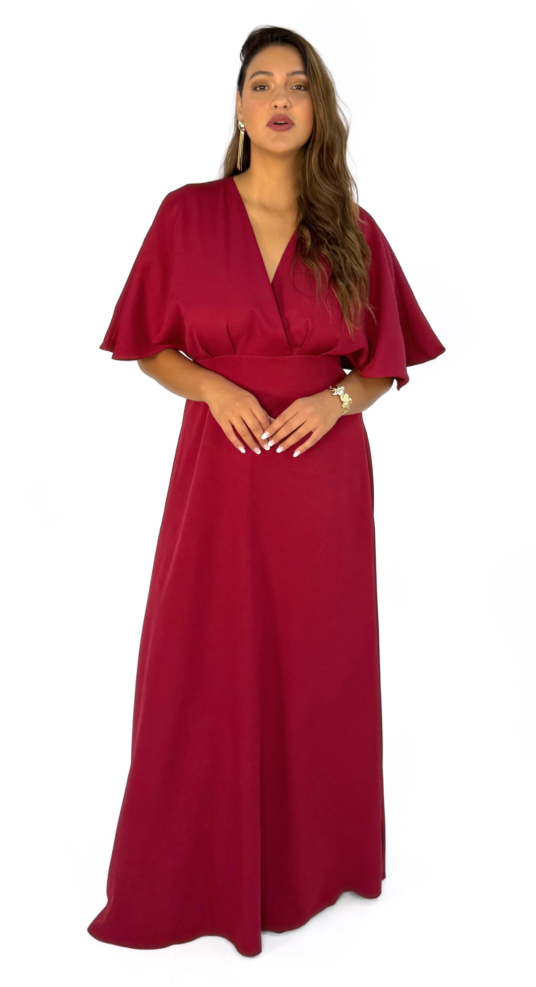 Emma Clara - Vestido Espalda Descubierta Josefa Borgoña