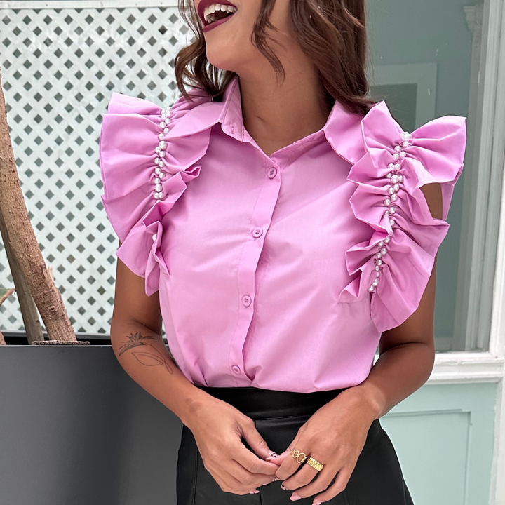 Emma Clara - Blusa Vuelos Hombros Gabby Lila