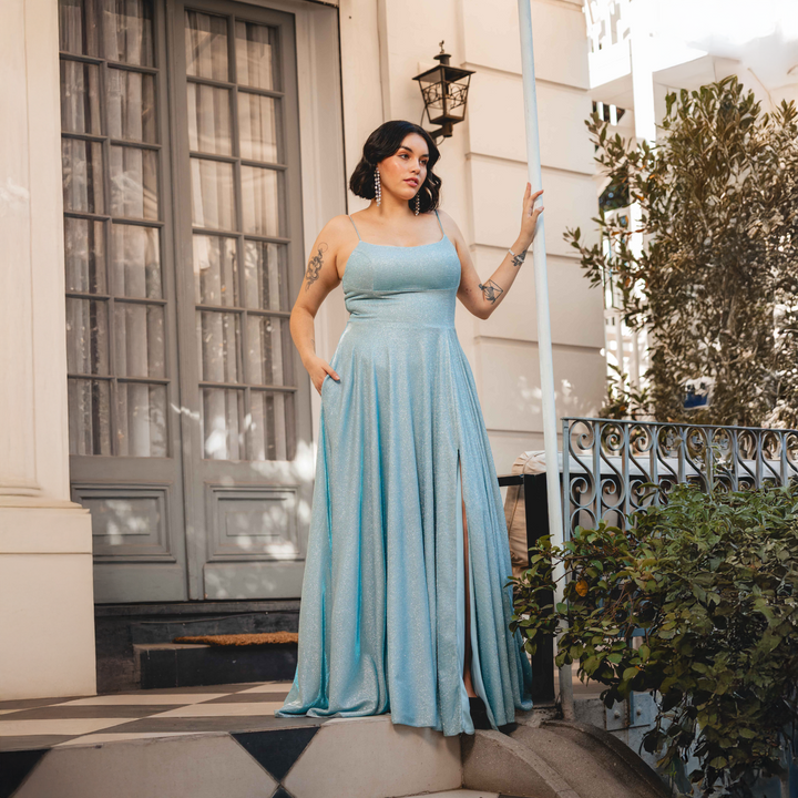 Emma Clara  - Vestido de Fiesta Brillante Ofelia Light Blue