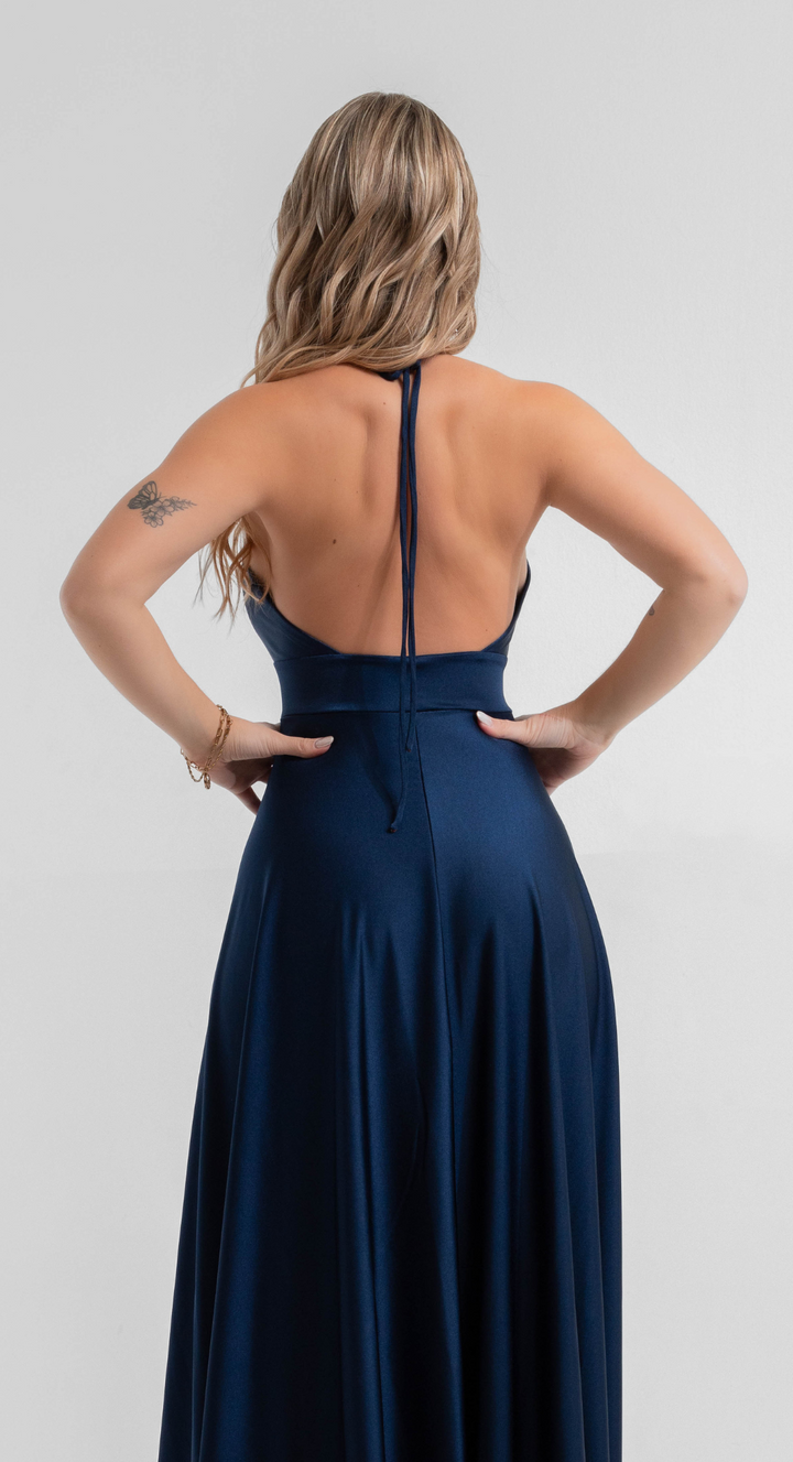 Emma Clara - Vestido Tipo A Iris Azul Navy