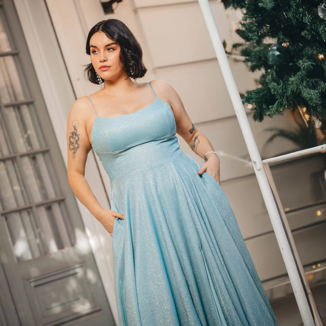 Emma Clara  - Vestido de Fiesta Brillante Ofelia Light Blue