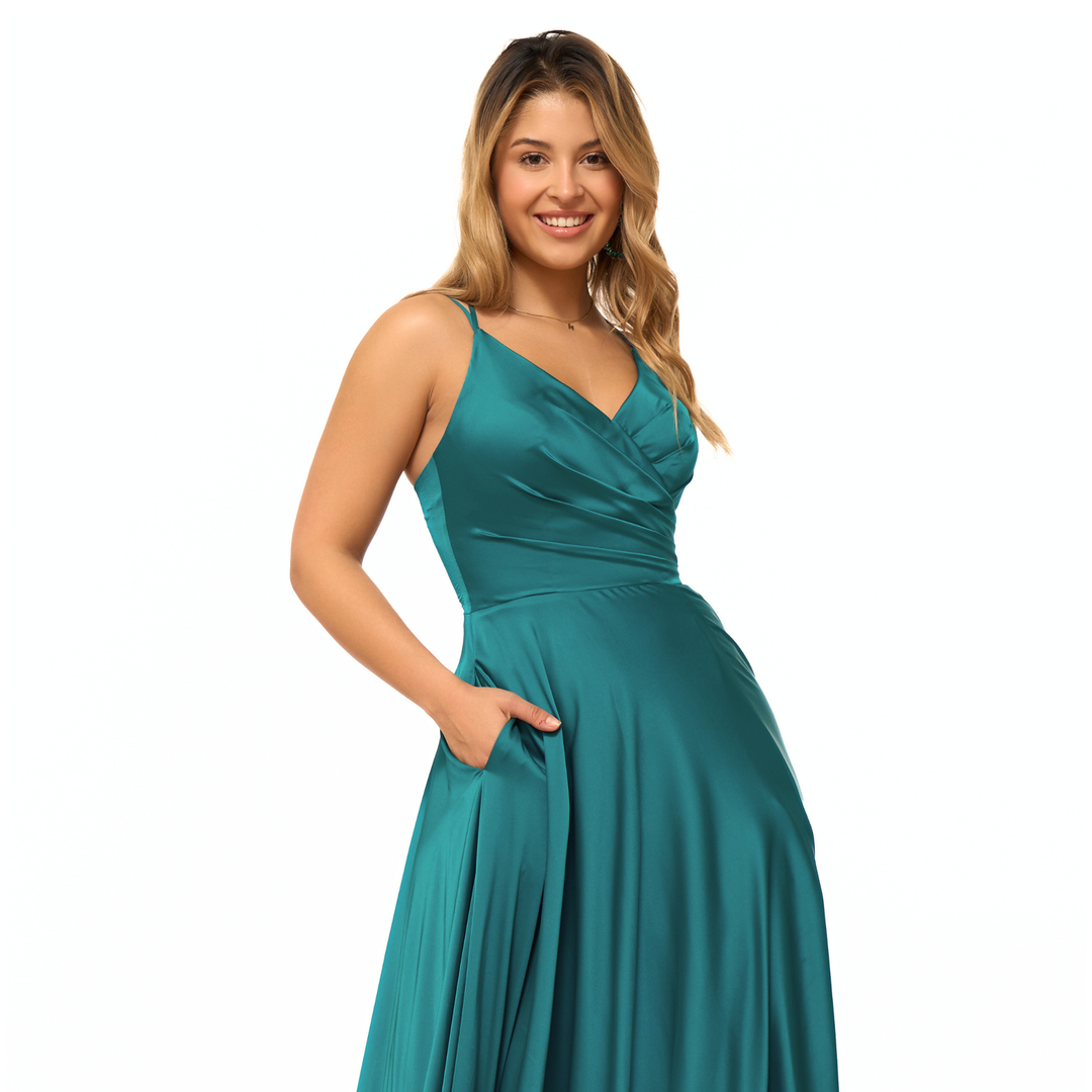 Emma Clara - Vestido largo tipo corset EC0138 Verde Esmeralda