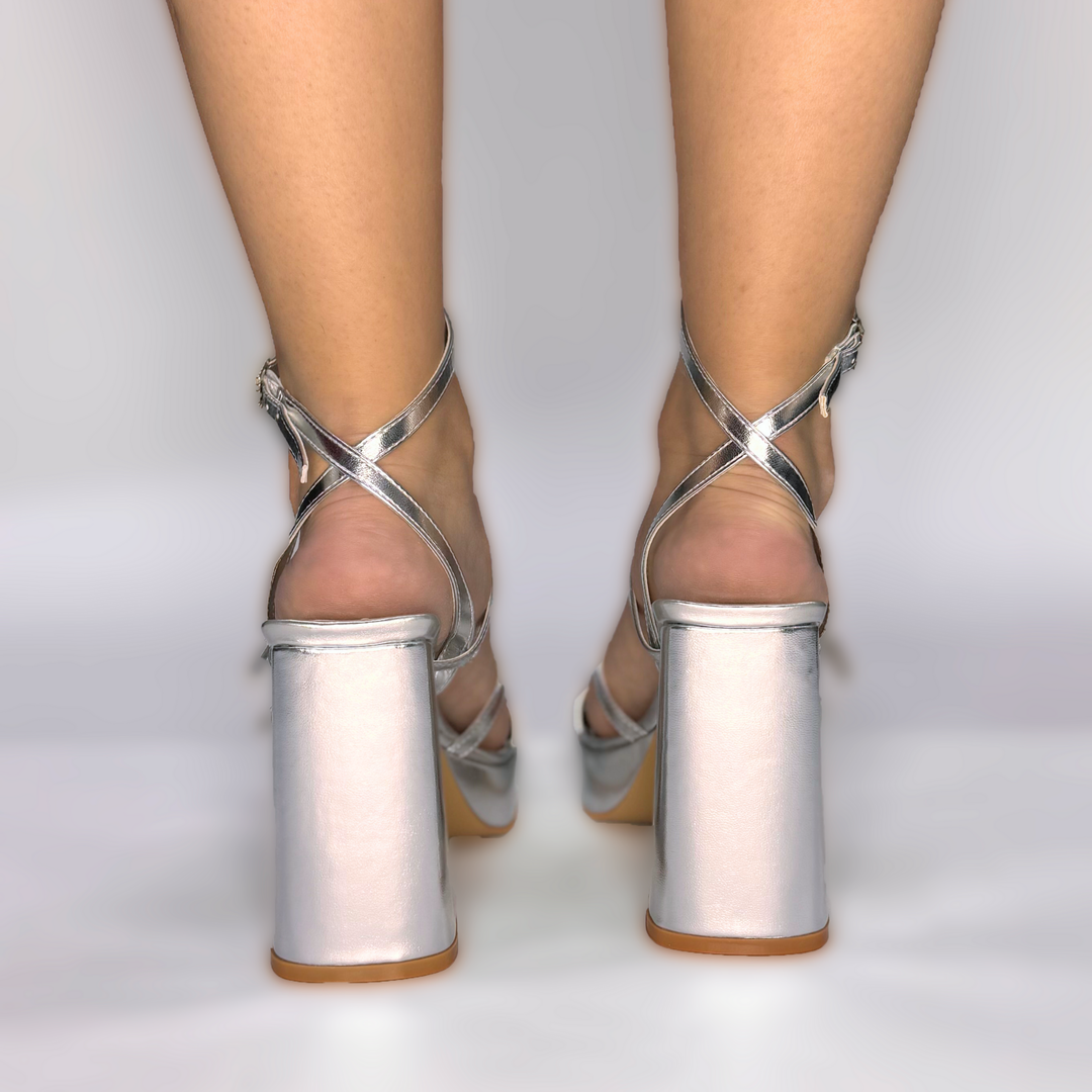 Emma Clara - Zapato de Fiesta con Straps Donna Plateado