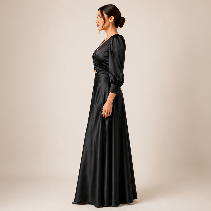 Emma Clara - Vestido de Fiesta Casual Tipo A July Negro