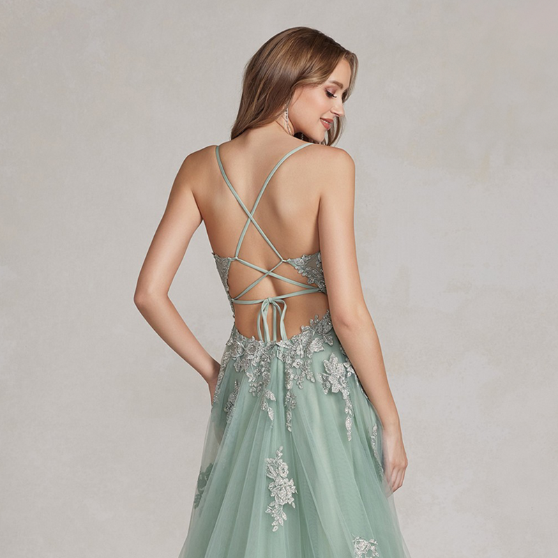 Emma Clara - Vestido De Fiesta Princesa Rebecca Verde Sage