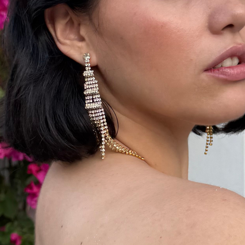 Emma Clara - Aros de Fiesta diseño Strass Dorado