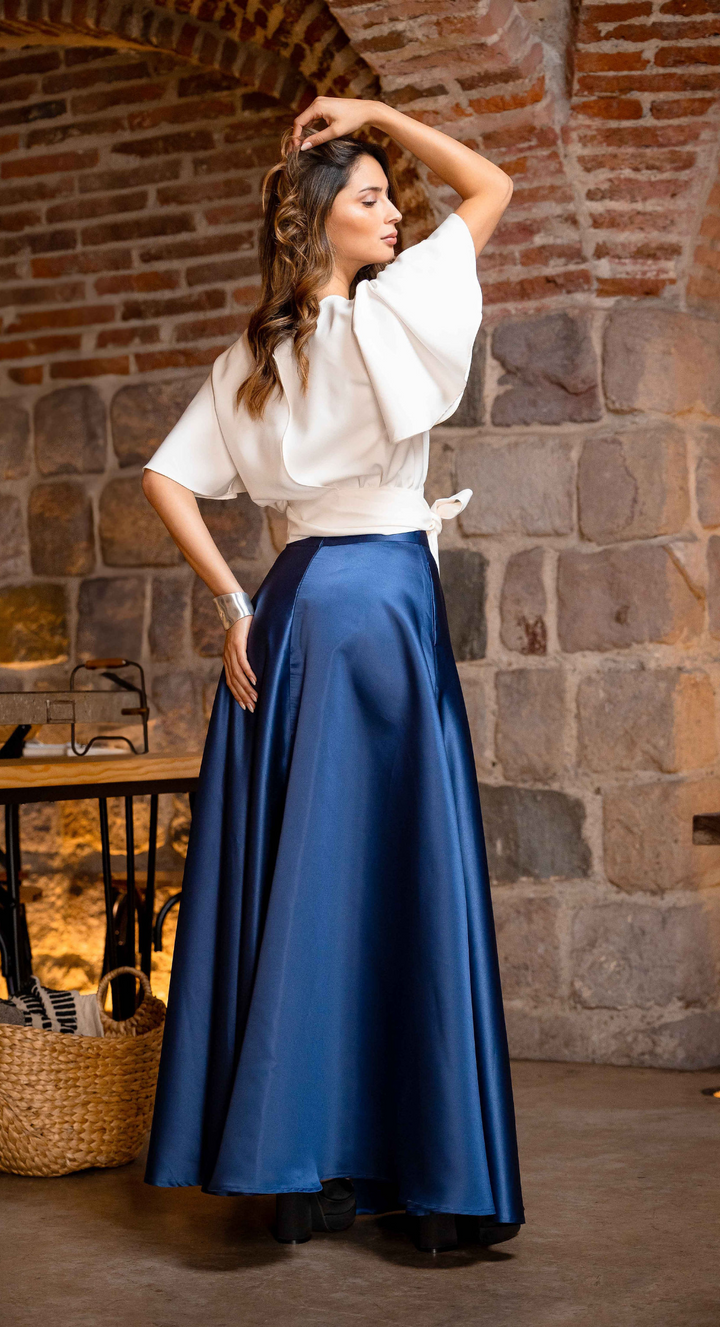 EMMA CLARA - MAXI FALDA AZUL NAVY