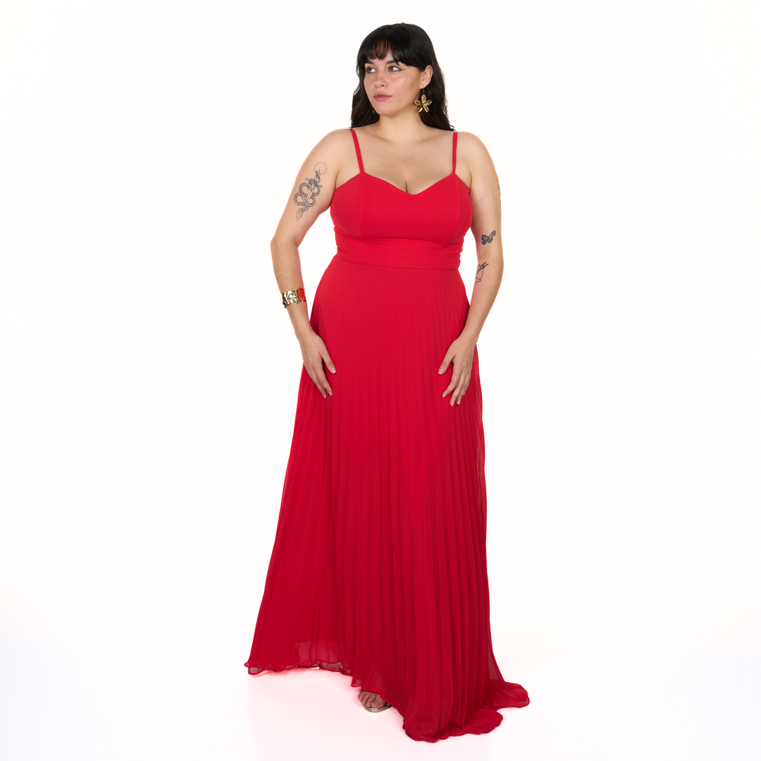 Emma Clara - Vestido de Fiesta con Capa desmontable Estela Rojo