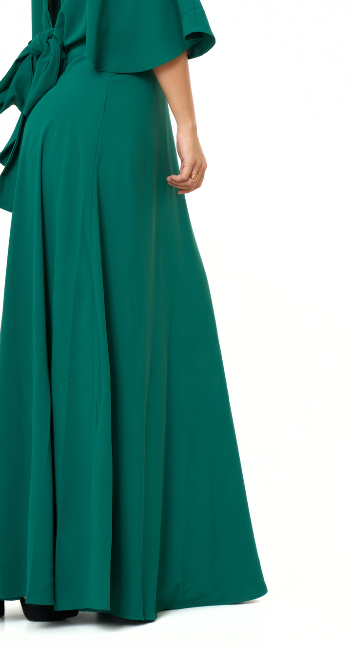 Emma Clara- Vestido espalda descubierta Josefa Verde Esmeralda