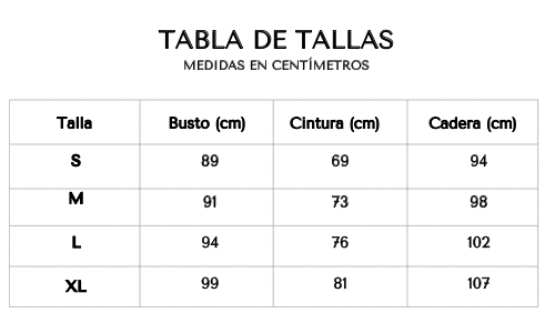 Tabla de tallas