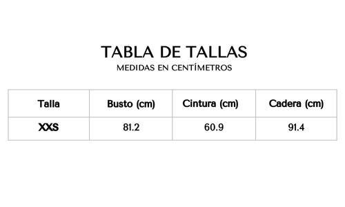 Tabla de tallas 