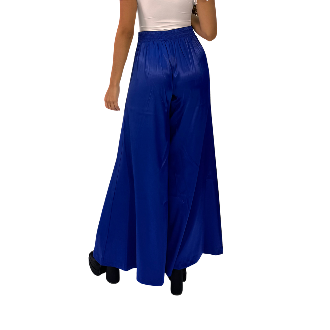 Emma Clara - Palazzo Tela Satinada Azul Royal