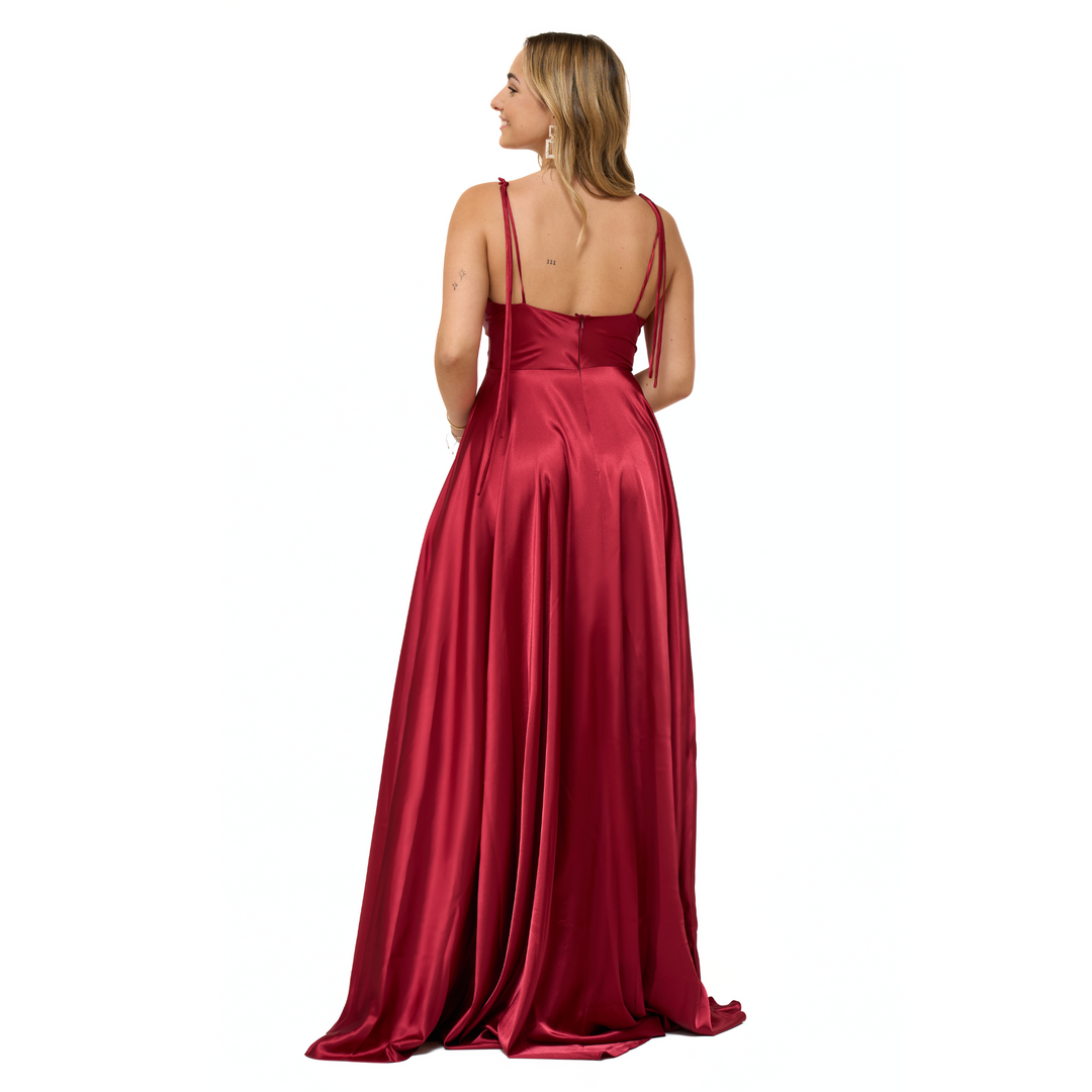 Emma Clara - Vestido De Fiesta Tipo A Ángeles Borgoña
