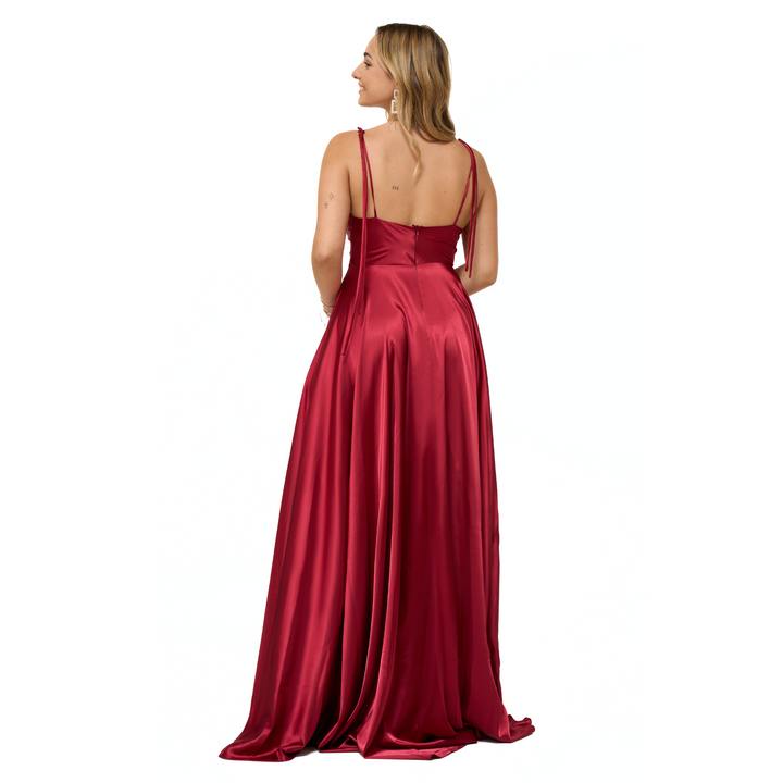 Emma Clara - Vestido De Fiesta Tipo A Ángeles Borgoña