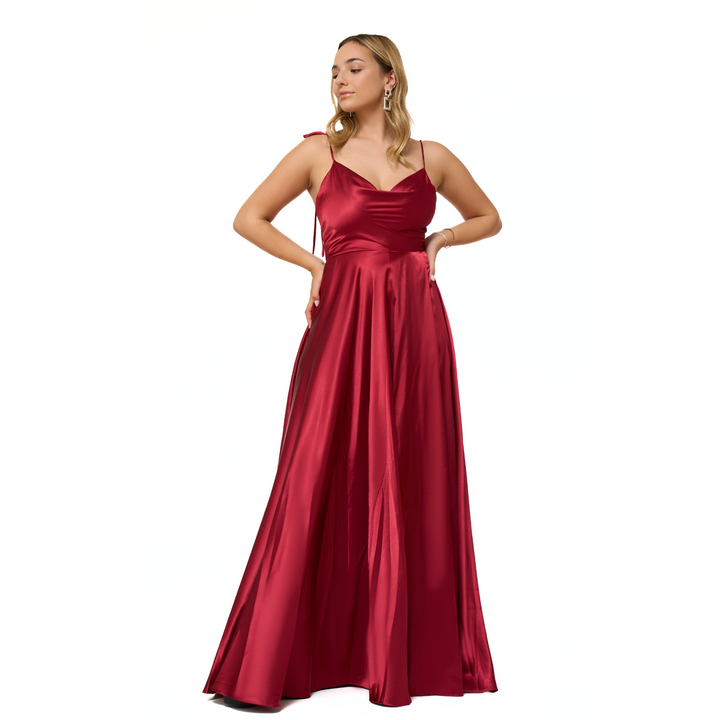 Emma Clara - Vestido De Fiesta Tipo A Ángeles Borgoña
