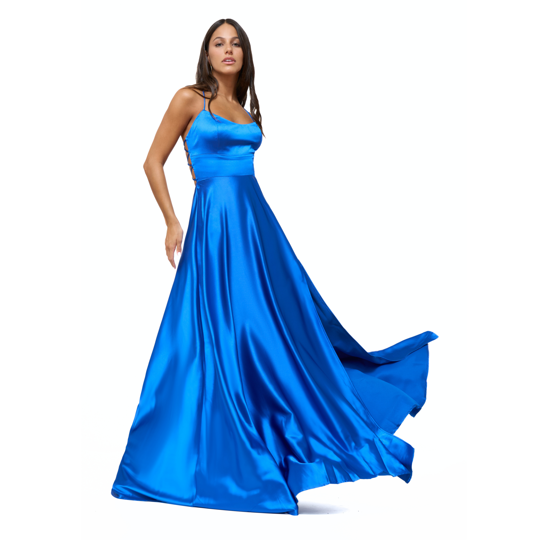 Emma Clara - Vestido De Fiesta Espalda Ajustable Melissa Azul Royal