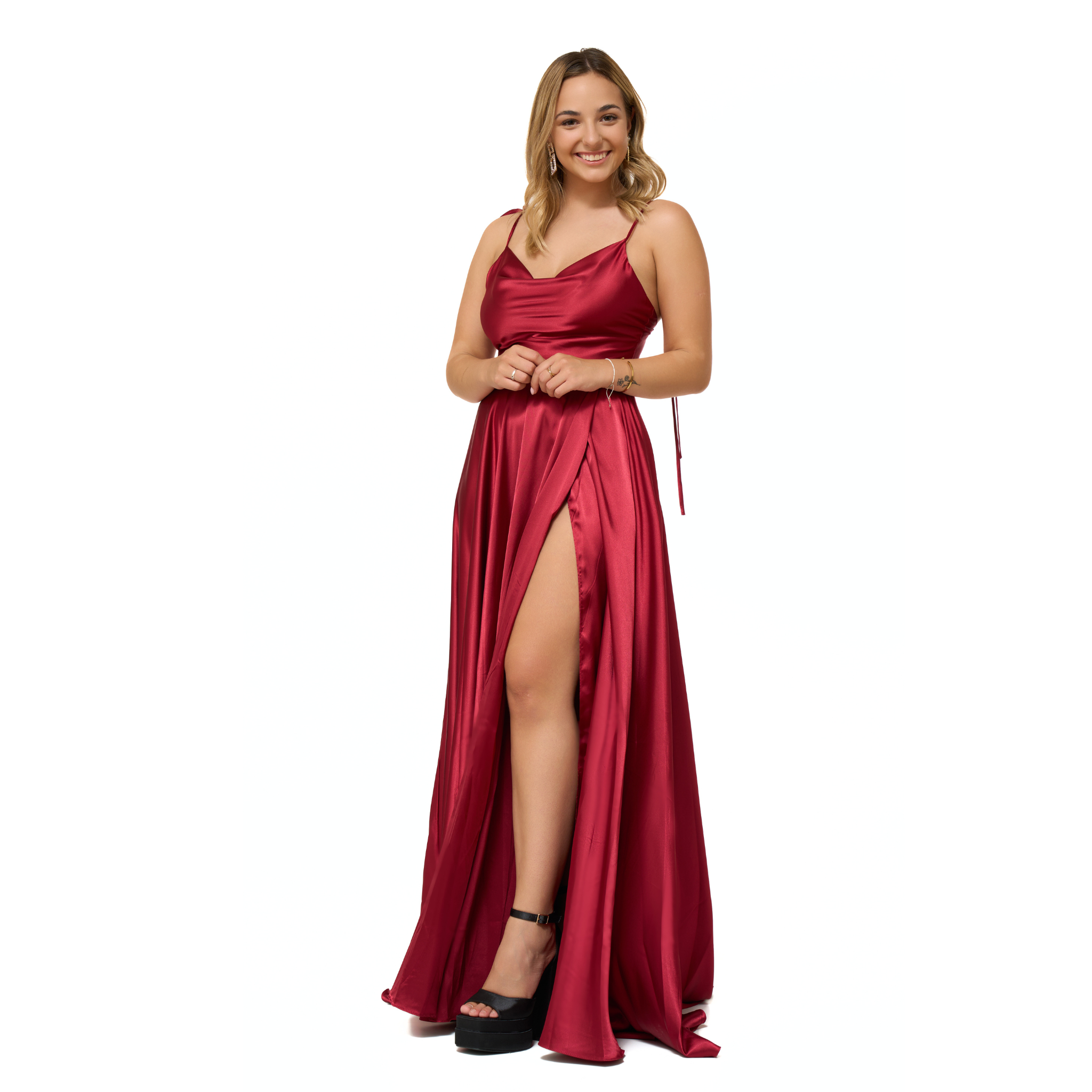 Emma Clara - Vestido De Fiesta Tipo A Ángeles Borgoña