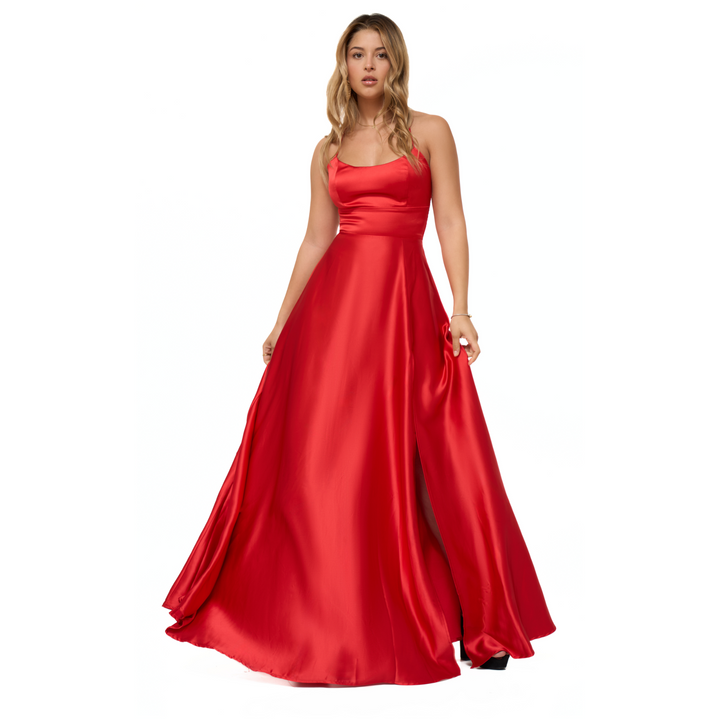 Emma Clara - Vestido De Fiesta Espalda Ajustable EC0121 Rojo
