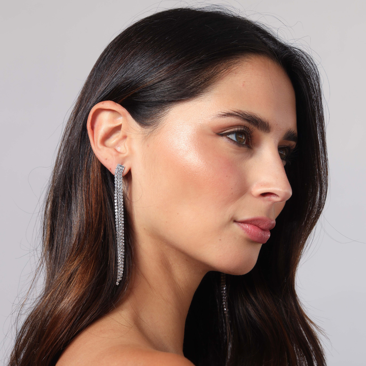 Emma Clara - Aros de Fiesta Strass Plateado