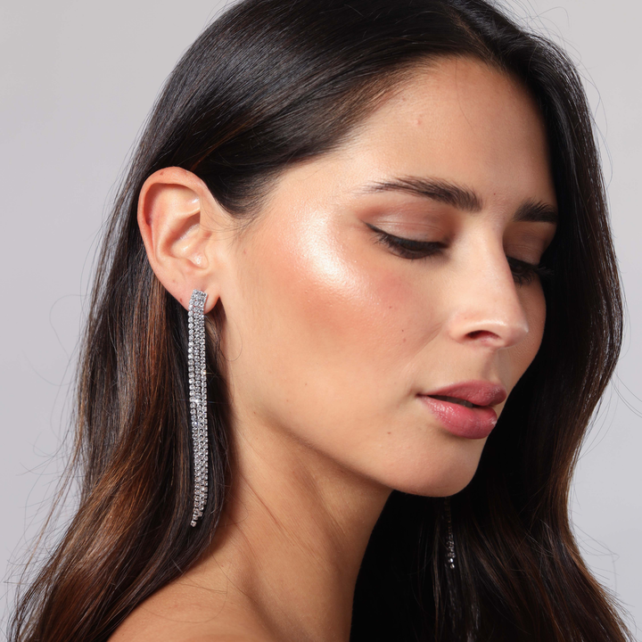 Emma Clara - Aros de Fiesta Strass Plateado