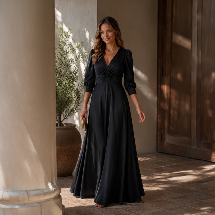 Emma Clara - Vestido de Fiesta Casual Tipo A July Negro