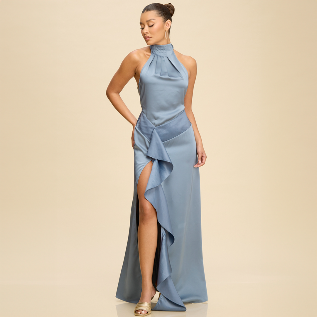 Emma Clara - Vestido largo halter y espalda ajustable Kai