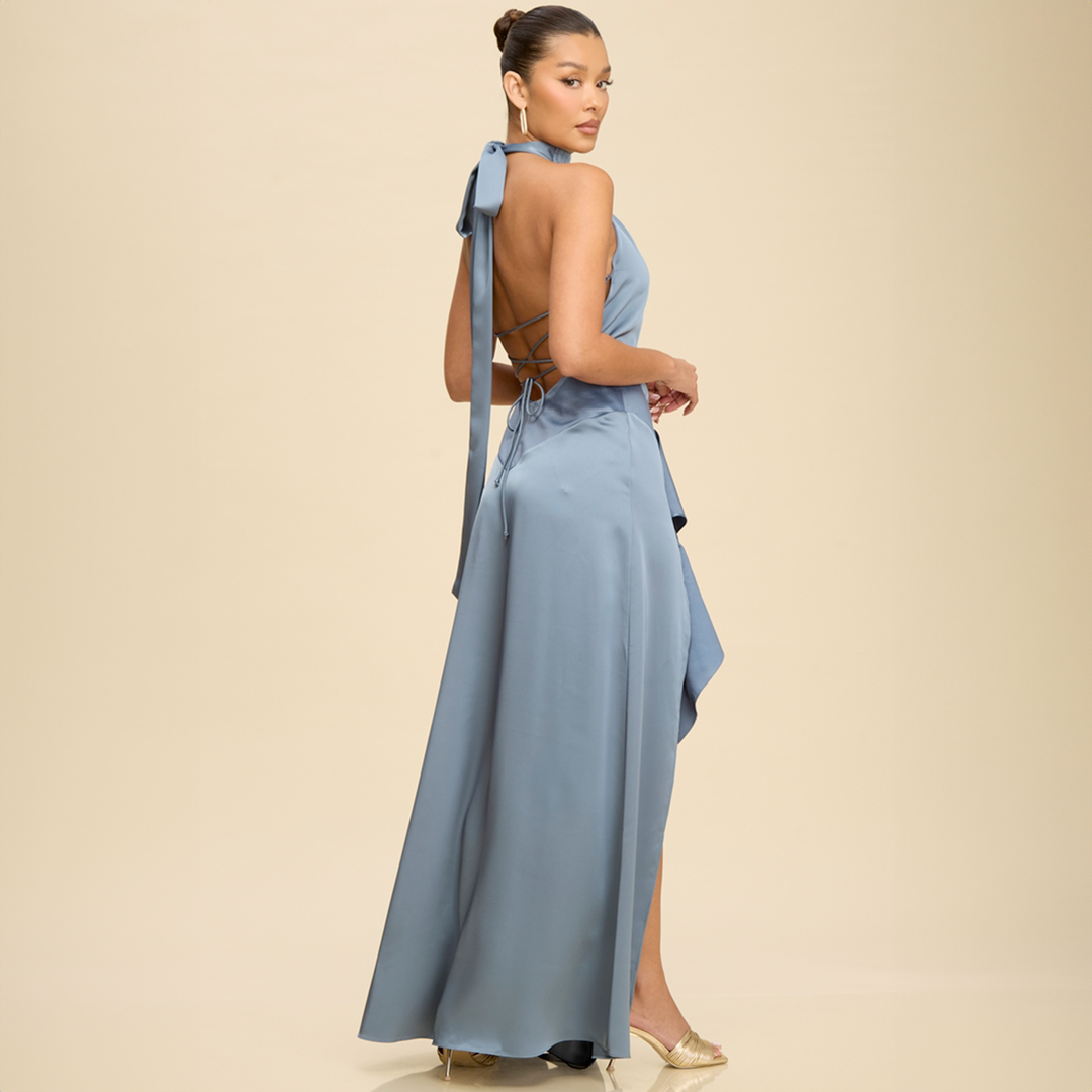 Emma Clara - Vestido largo halter y espalda ajustable Kai