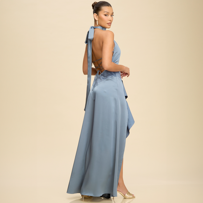 Emma Clara - Vestido largo halter y espalda ajustable Kai