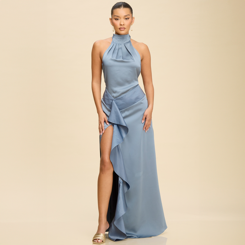 Emma Clara - Vestido largo halter y espalda ajustable Kai