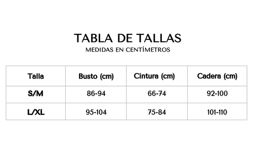 Tabla de tallas 