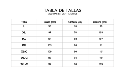 Tabla de tallas