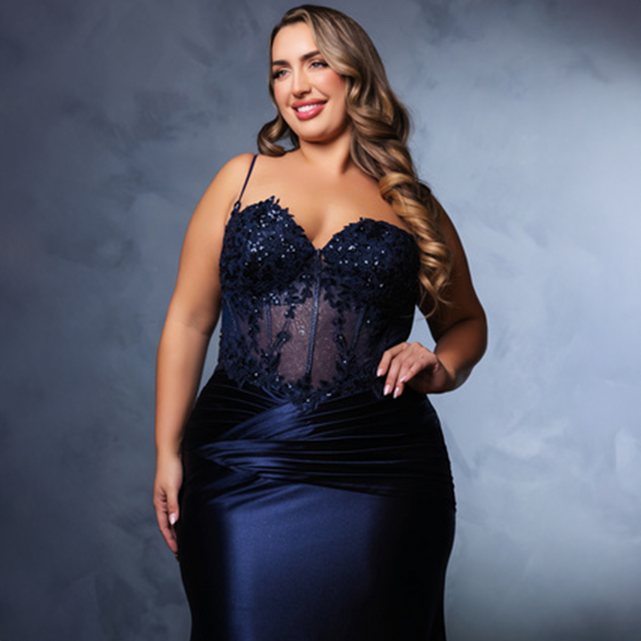 Emma Clara - Vestido De Fiesta Corset Olivia Azul Navy